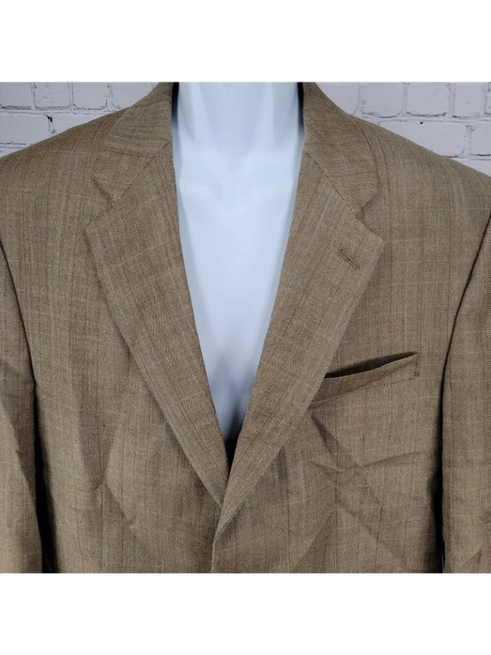 Lauren Ralph Lauren Tan Silk Wool 2 Button Vented Notch Blazer Sport Coat 43R